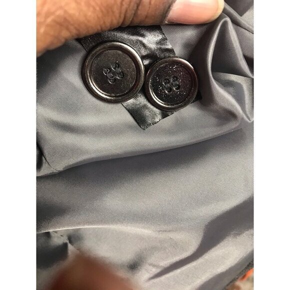 H&M Womens Jacket Coat Gray Knee Length Buttons Lined Pockets Mock Neck 12 New - Picture 10 of 10